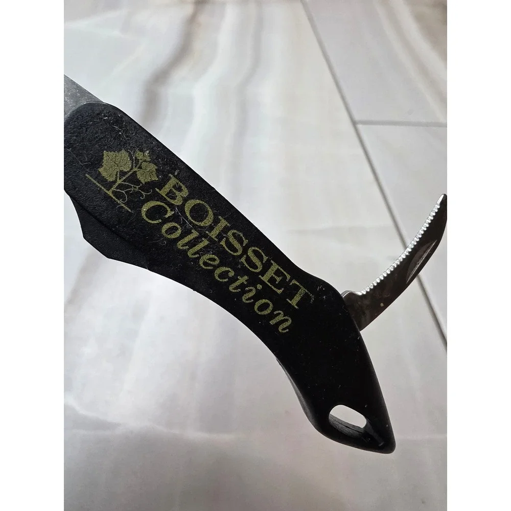 Boisset Collection Waiters Corkscrew Wine Opener Foil‎ Cutter Black Silver A6